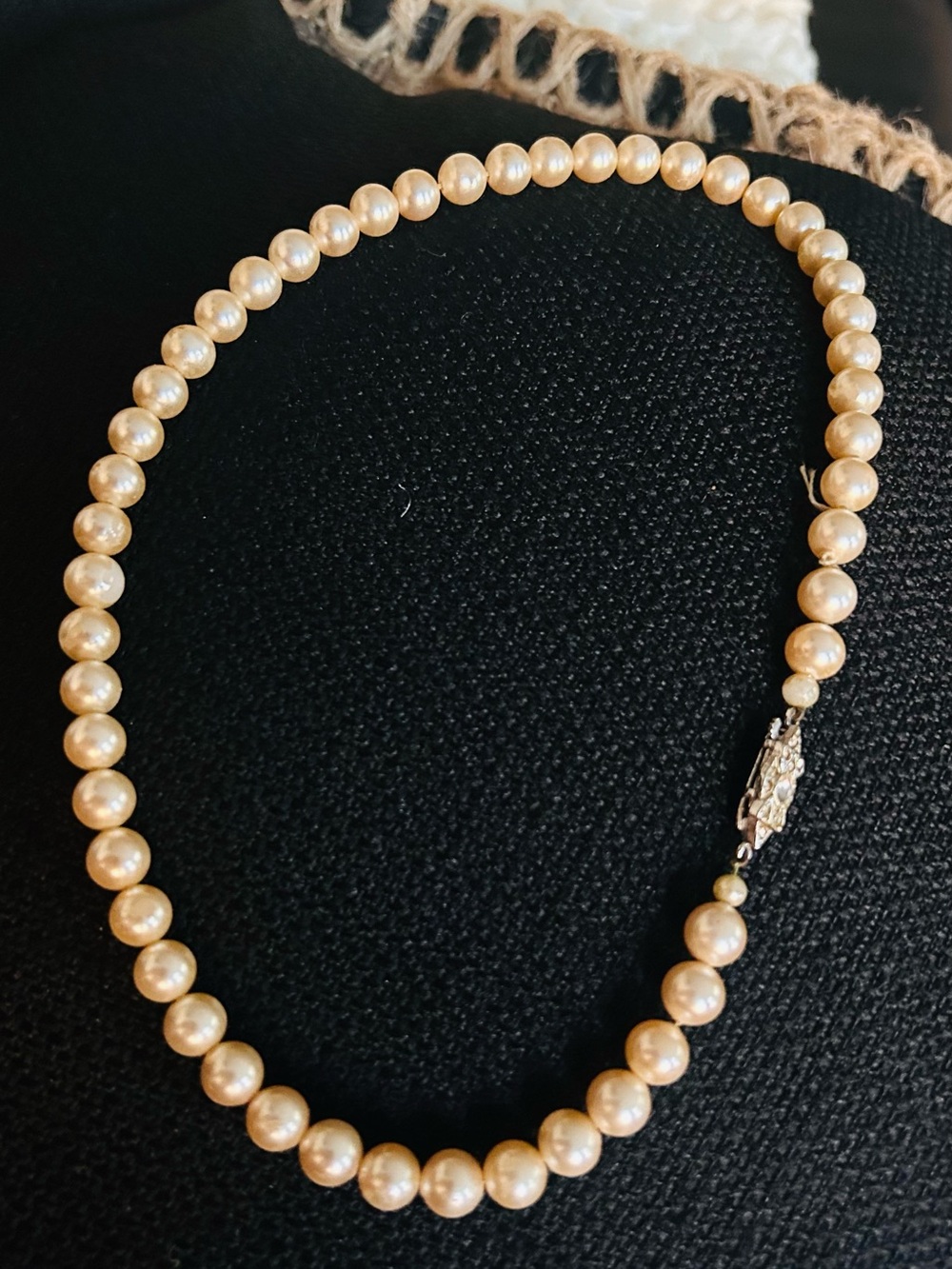 Pearl Necklace - champagne colour Elegant Women’s Jewelry
